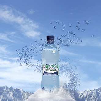 Bottiglia Levissima frizzante da 50 cl in pet riciclato Bottiglia Levissima frizzante da 50 cl in pet riciclato