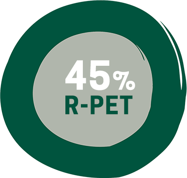 Con il 25% di plastica riciclata (R-PET)